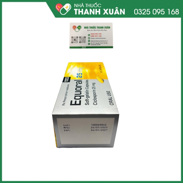 Equoral 25mg thuốc ức chế miễn dịch, điều trị chống thải ghép, hội chứng thận hư, viêm khớp dạng thấp, viên da cơ địa, bệnh vẩy nến